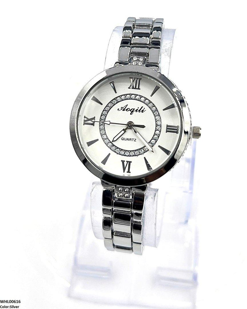 Double Round Stone Women's Watch