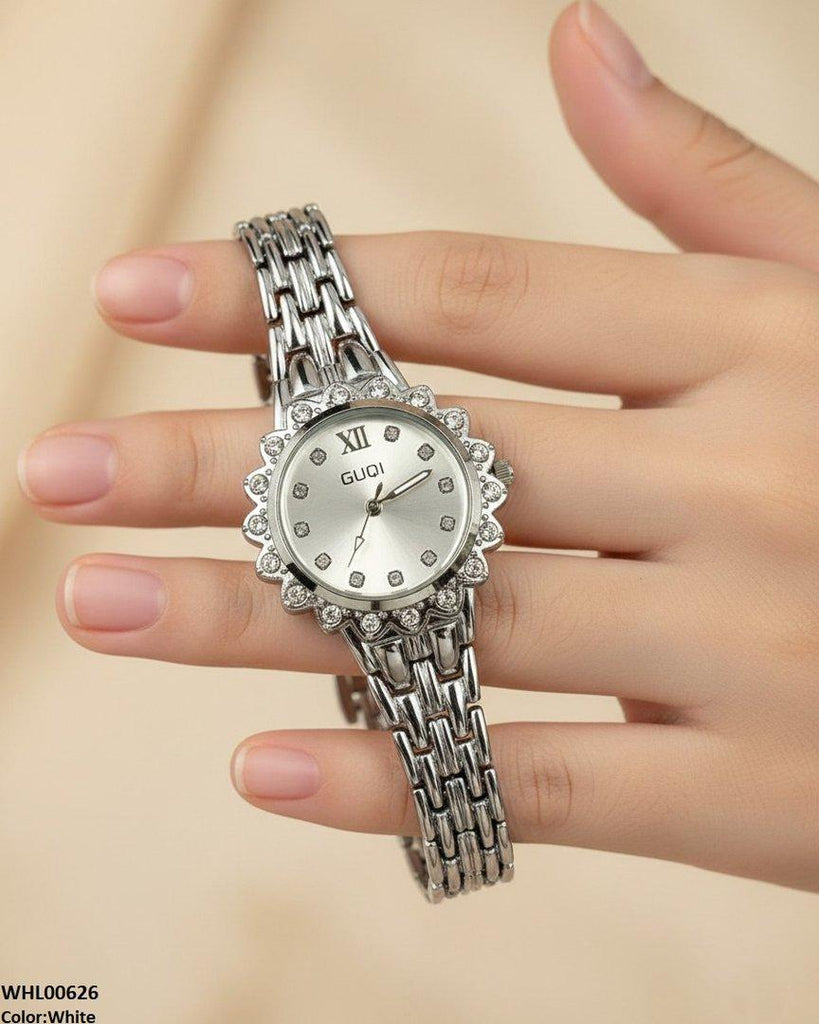 Round Stone Dial Women's Watch