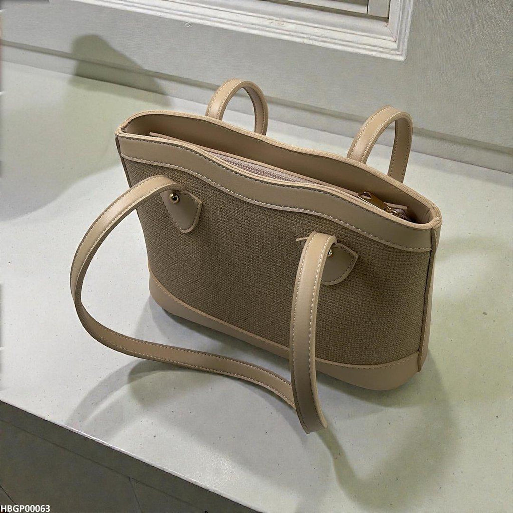 Wheat Beige Weave Tote