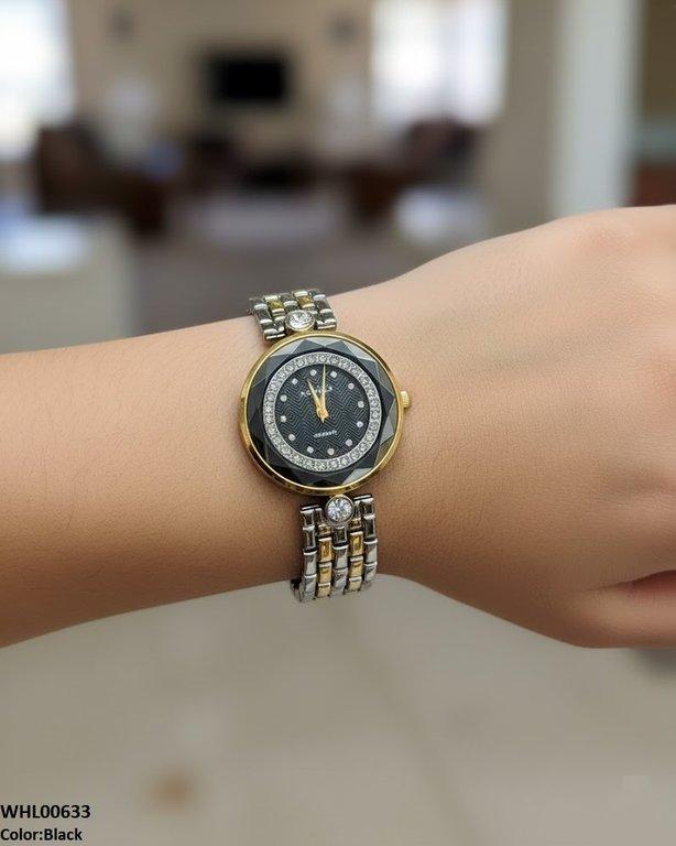 Round Rhinestone Dial Women's Watch