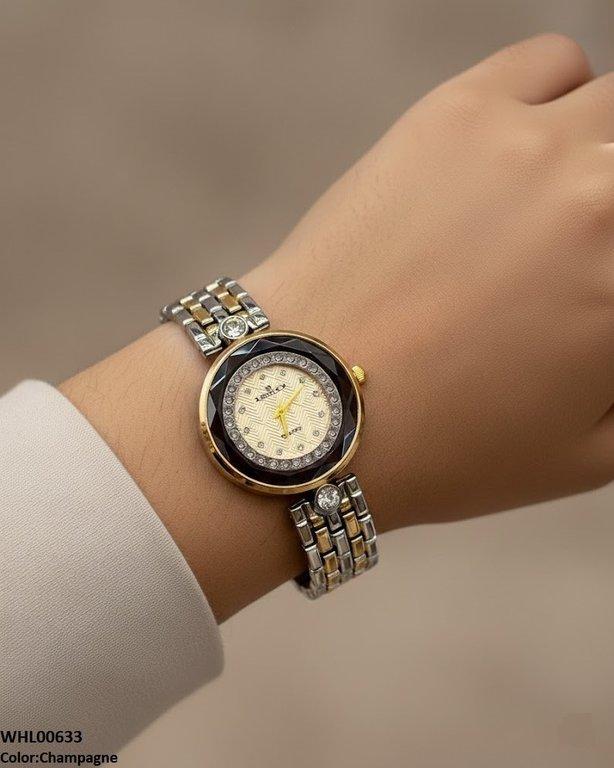 Round Rhinestone Dial Women's Watch
