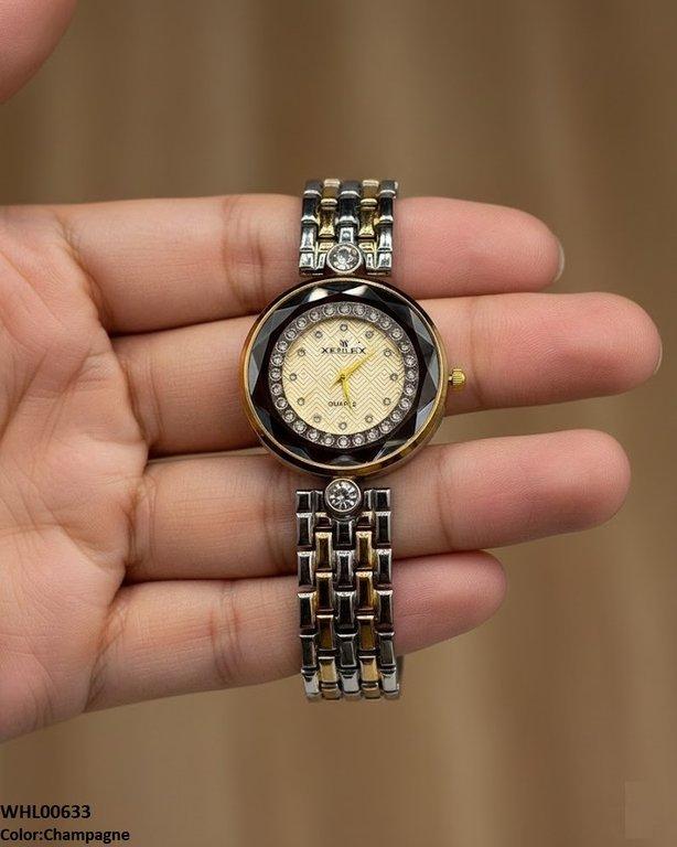 Round Rhinestone Dial Women's Watch