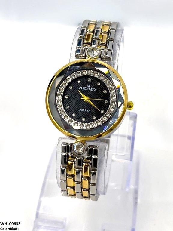 Round Rhinestone Dial Women's Watch