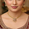 Oval Flower Pearl Drop Necklace Set