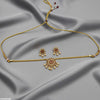 Oval Flower Pearl Drop Necklace Set