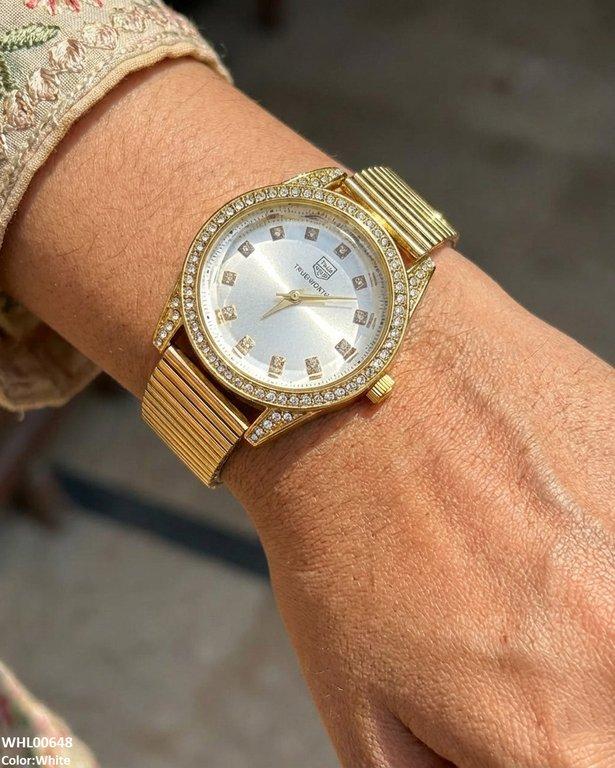 Round Stone Shafal Chain Women's Watch