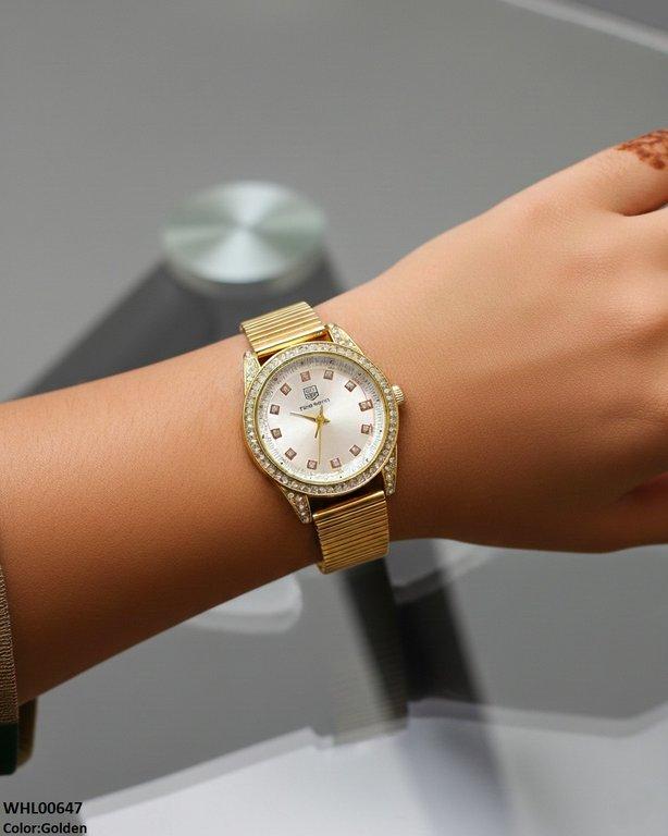Round Stone Shafal Chain Women's Watch