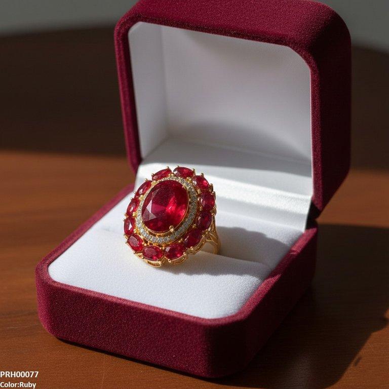 Oval Flower Ring Adjustable