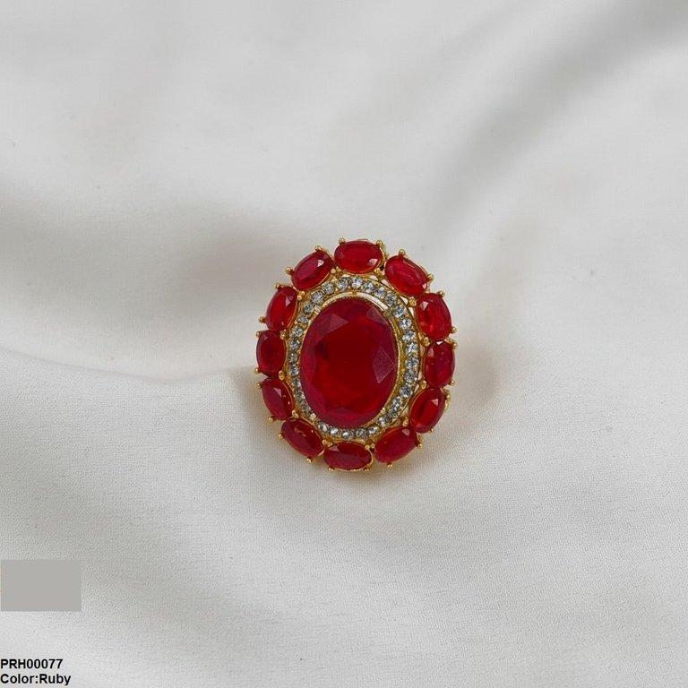 Oval Flower Ring Adjustable