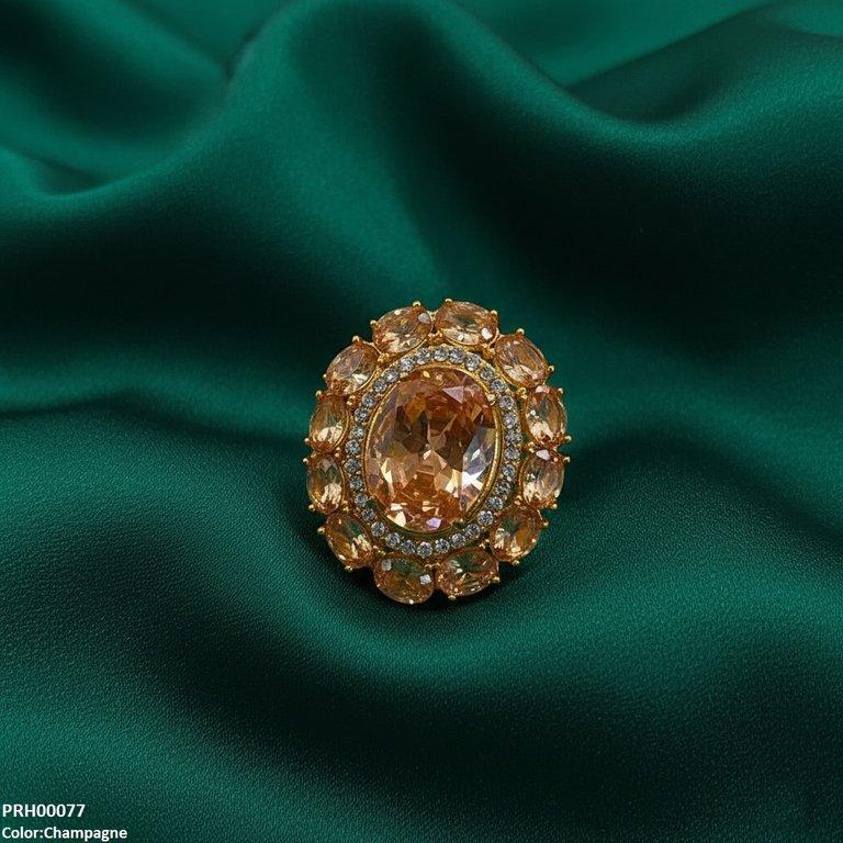 Oval Flower Ring Adjustable