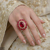 Oval Flower Ring Adjustable