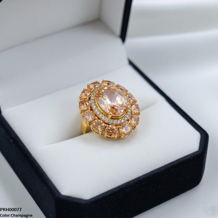 Oval Flower Ring Adjustable