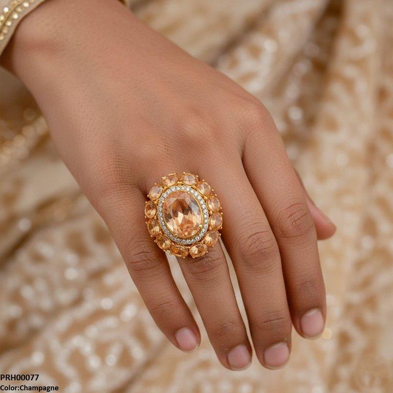 Oval Flower Ring Adjustable