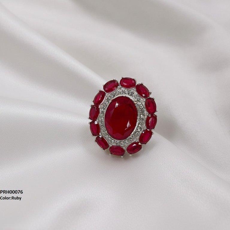 Oval Flower Ring Adjustable