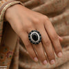 Oval Flower Ring Adjustable