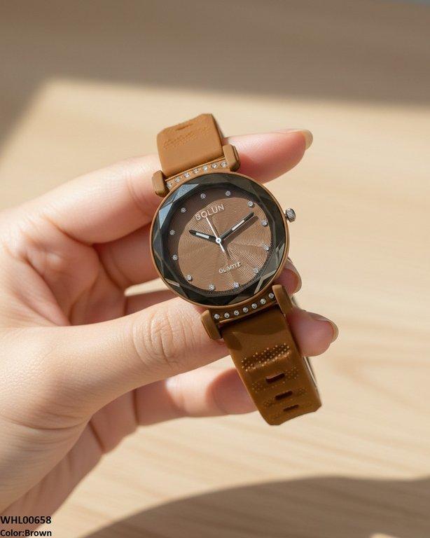 Round Stone Dial Women's Watch