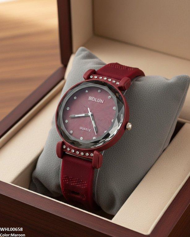 Round Stone Dial Women's Watch