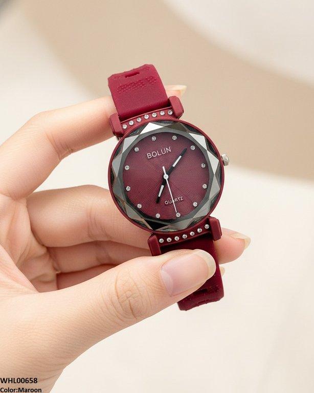 Round Stone Dial Women's Watch
