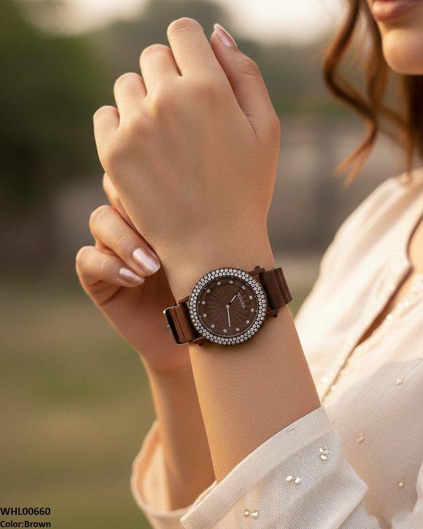 Round Stone Women's Watch