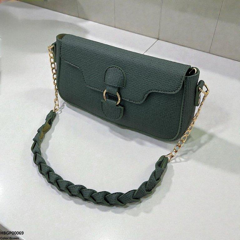 Willow Strap Jute Armpit Bag Green