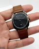 Round/Square Leather Strap Men's Watch