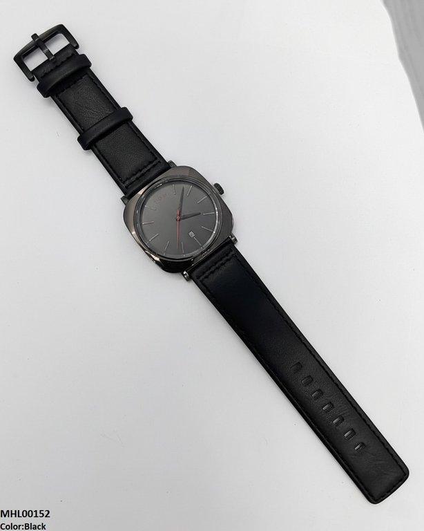 Round/Square Leather Strap Men's Watch
