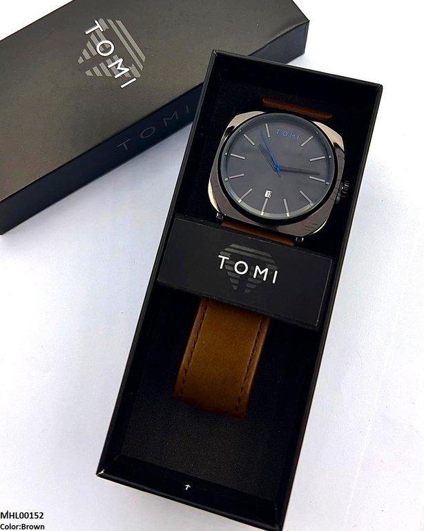 Round/Square Leather Strap Men's Watch