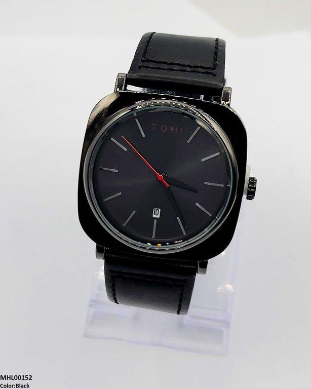 Round/Square Leather Strap Men's Watch