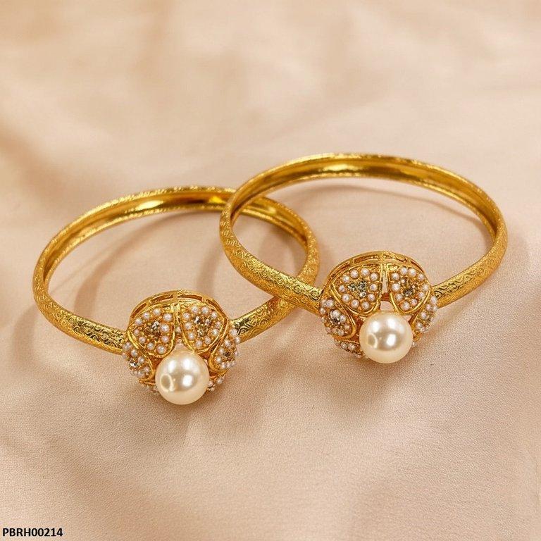 Pearl Flower Bangles Set