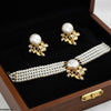 Circle Flower Pearl Choker Set