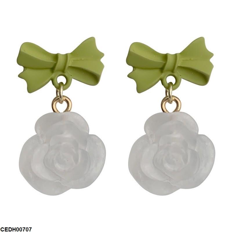 Bow Flower Drop Earrings