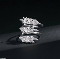 Zircon Leaf Ring Adjustable