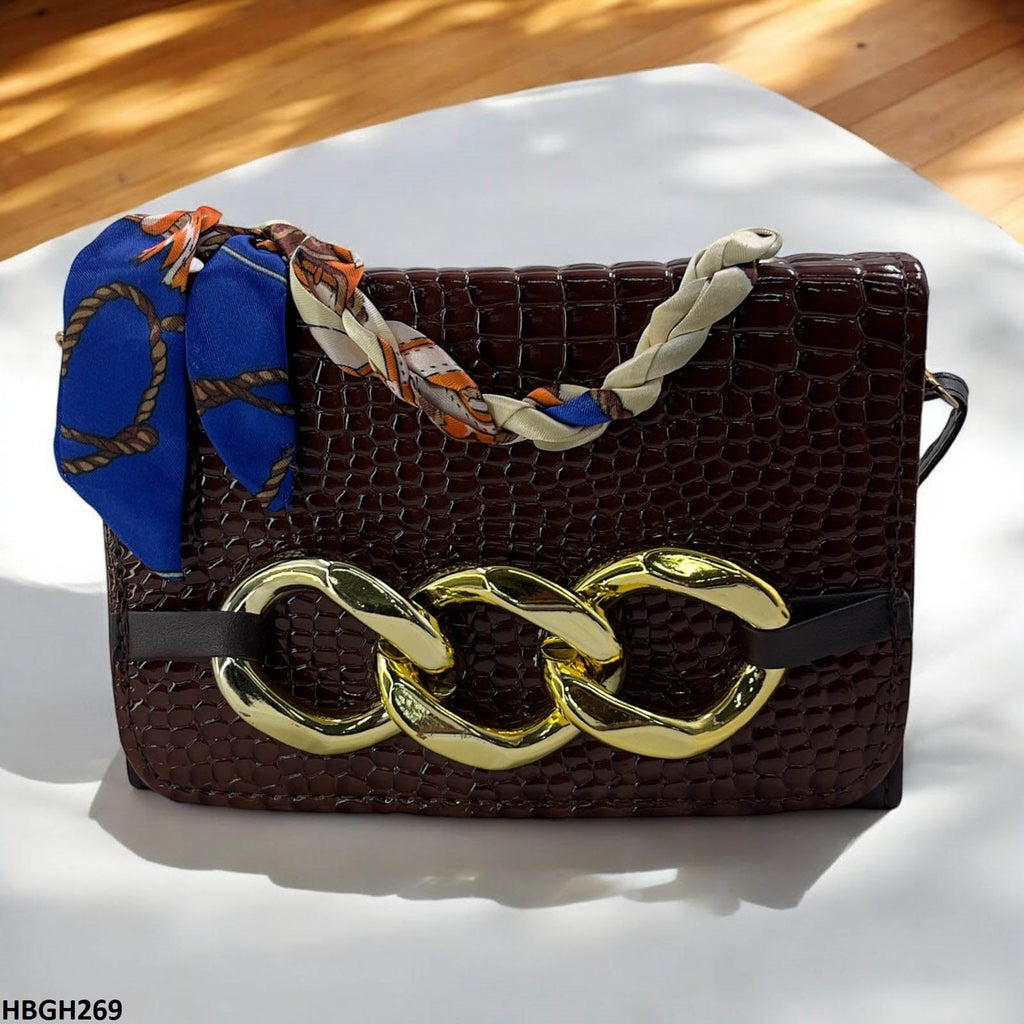 Silk Scarf Linked Chain Bag