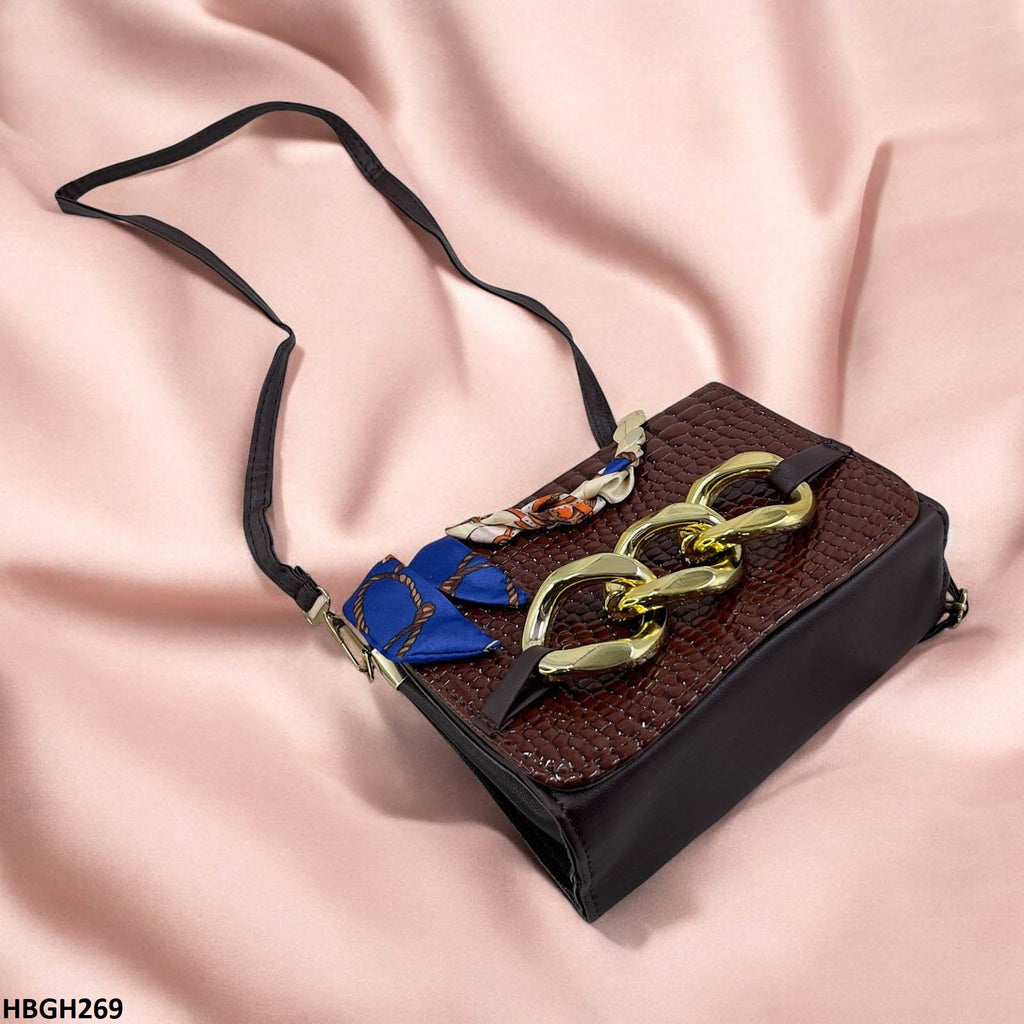 Silk Scarf Linked Chain Bag