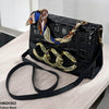 Silk Scarf Linked Chain Bag