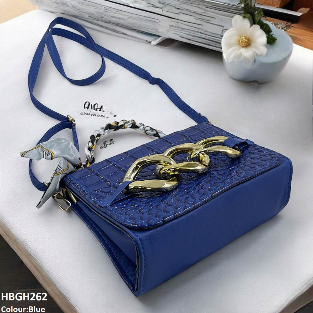 Silk Scarf Linked Chain Bag