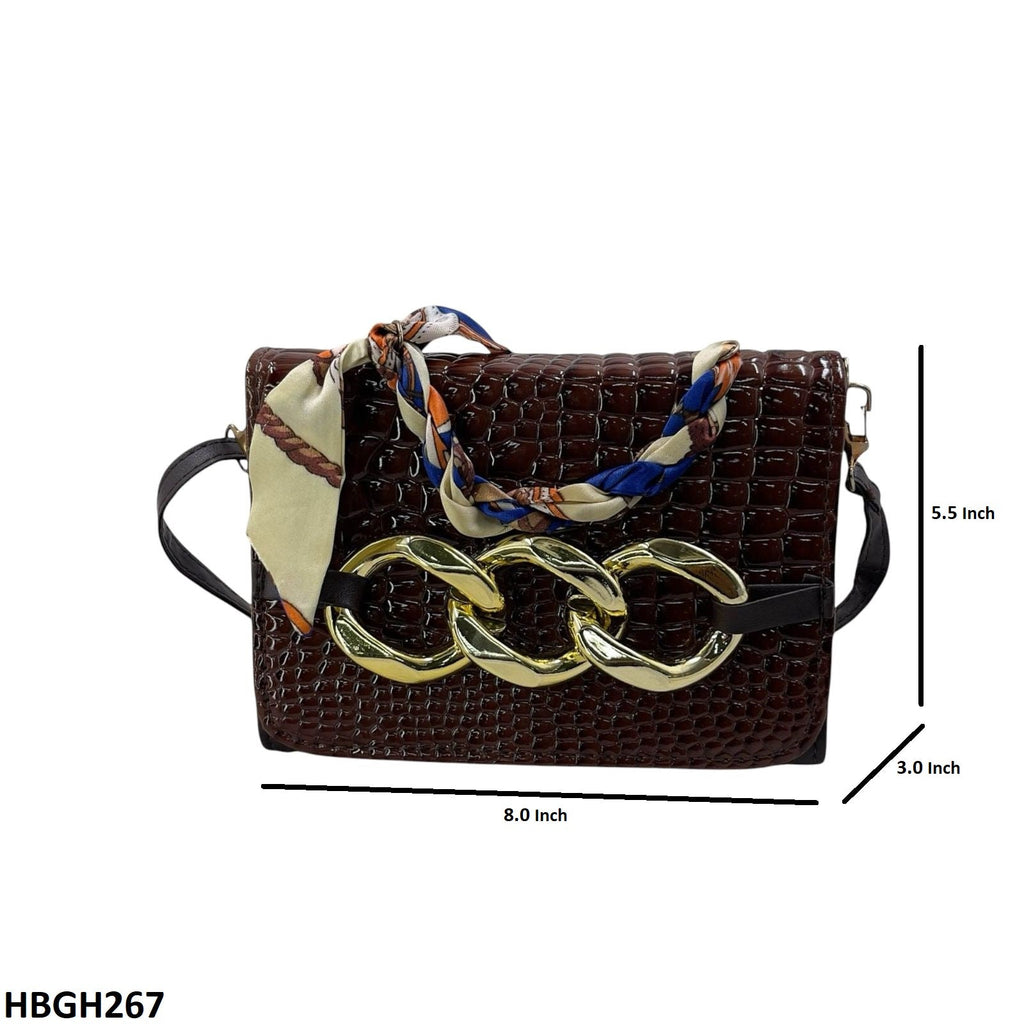 Silk Scarf Linked Chain Bag