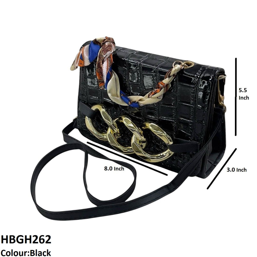 Silk Scarf Linked Chain Bag
