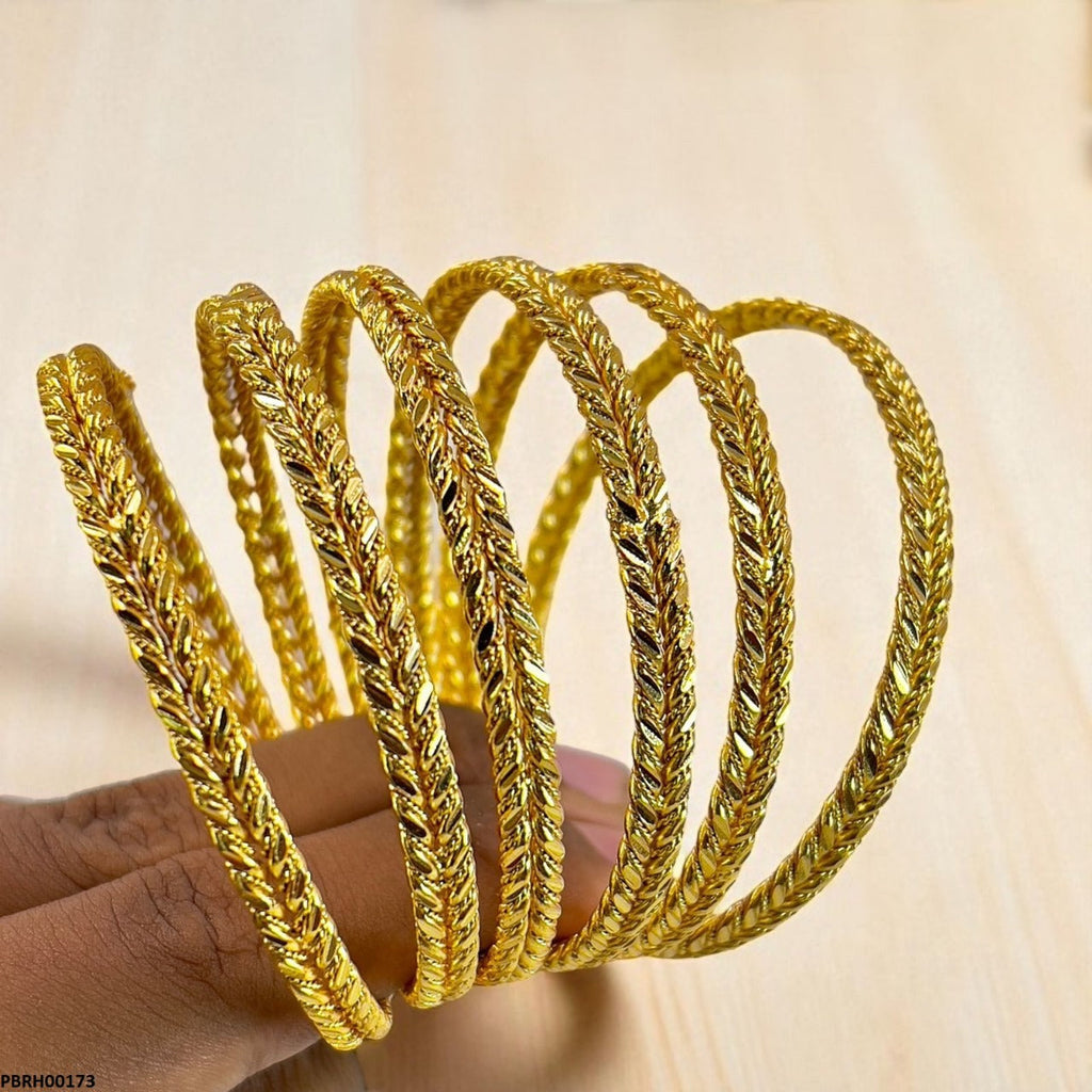 Double Rope Twist Bangles 6 Pcs Set