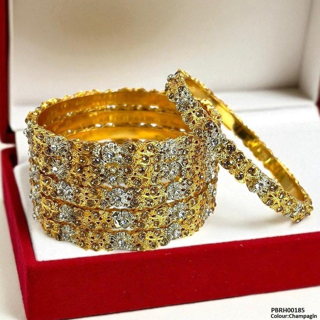 Flower/Leaf Bangles 6 Pcs Set
