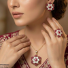 Round Flower Pendant Set