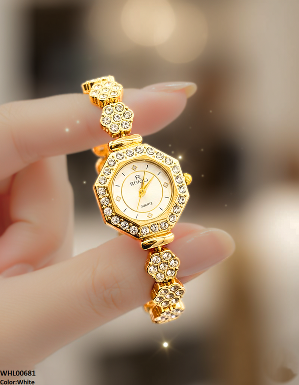 Round Stone Dial Women's Watch