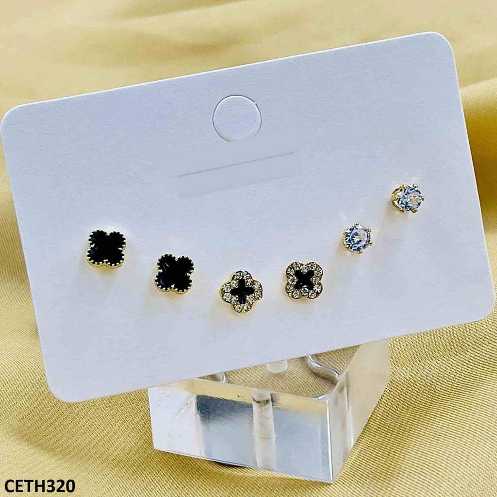 Clover 3 Stud Tops Pair