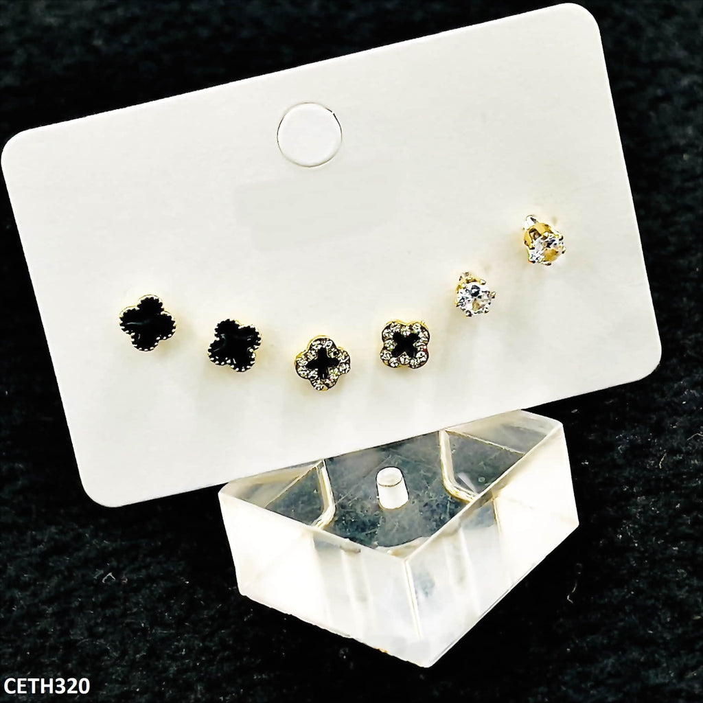 Clover 3 Stud Tops Pair
