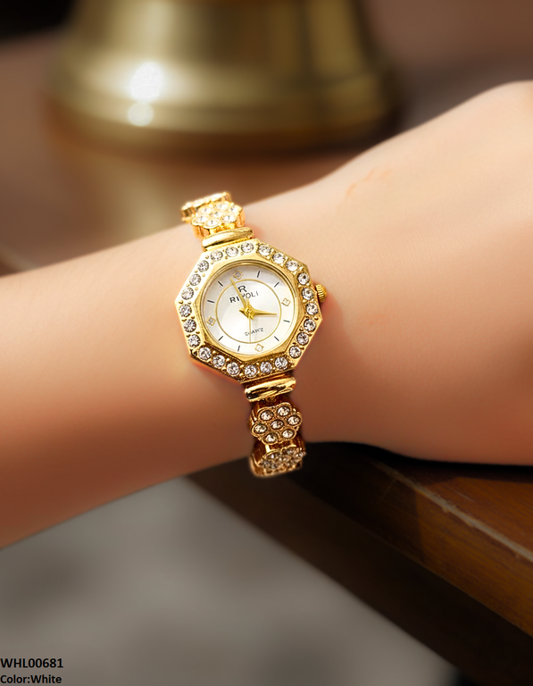 Round Stone Dial Women's Watch