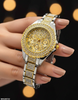 Round Stone Dial Women's Watch
