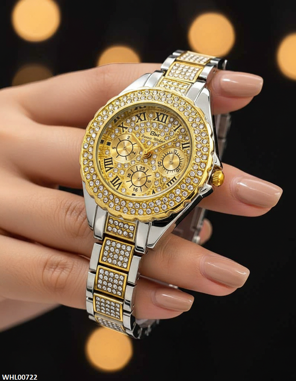 Round Stone Dial Women's Watch