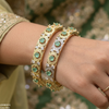 Round Stone Bangle Set