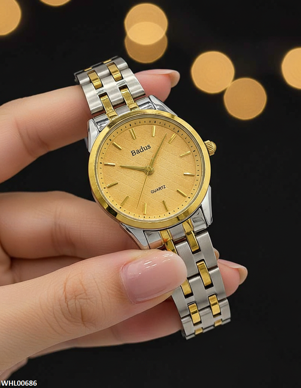 Round Champagne Dial Women's Watch