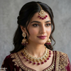 Square Stone Pearl Drop Rajwari Necklace Set